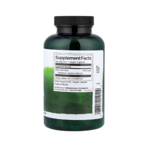 Saw palmetto 540 mg Swanson em cápsulas, frasco com 250 cápsulas para apoio da saúde da próstata