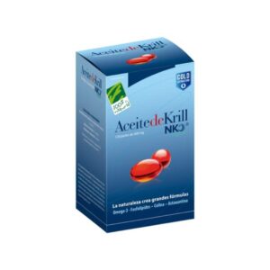 Óleo de Krill NKO Cien por Cien Natural 120 cápsulas suplemento alimentar rico em ómega-3 EPA e DHA