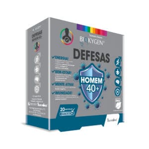 Defesas Homem 40+ ampolas Biokygen suplemento alimentar para sistema imunitário masculino