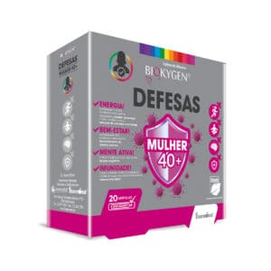 Defesas Mulher 40+ ampolas Biokygen suplemento alimentar para sistema imunitário feminino