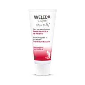 Pasta dentífrica de ratânia Weleda 75ml para gengivas sensíveis e higiene oral natural