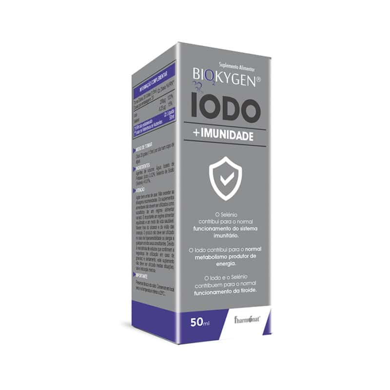 Iodo gotas Biokygen suplemento alimentar líquido com iodo para função tiroideia