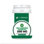 NH Carvão Vegetal 500mg 60 cápsulas da Novo Horizonte em frasco branco.