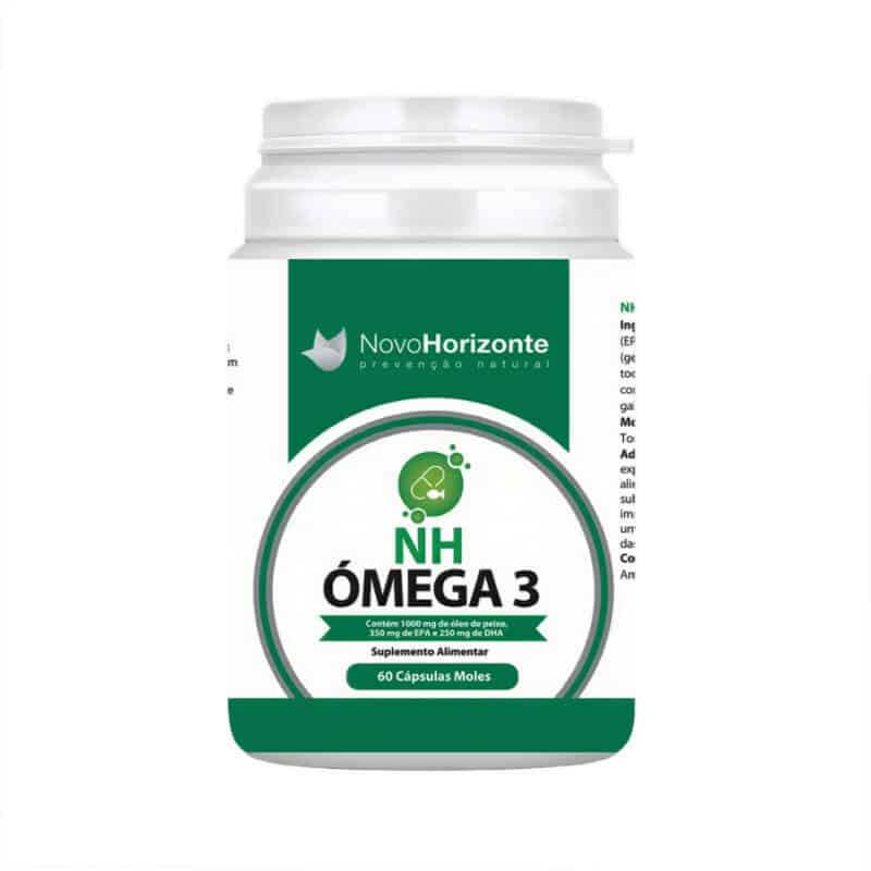 NH Ómega 3 60 cápsulas Novo Horizonte suplemento alimentar com óleo de peixe rico em EPA e DHA
