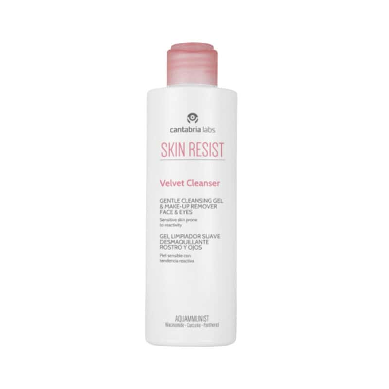 Gel de limpeza facial Skin Resist Velvet Cleanser da Cantabria Labs para pele sensível e reativa