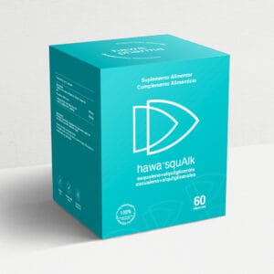 Hawa SquAlk da Hawa Pharma em cápsulas, suplemento alimentar para apoio antioxidante e bem-estar celular.