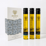 Pack original Acushla com azeite virgem extra das variedades Verdeal Madural e Cobrançosa em frascos de 60ml