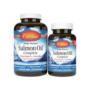 Salmon Oil Complete 120 + 60 cápsulas Carlson Labs suplemento de óleo de salmão com ómega-3 EPA e DHA