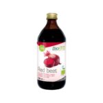 Sumo Beterraba Concentrada 500ml Biotona em garrafa de vidro, suplemento natural rico em nitratos.