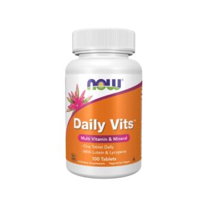 Daily Vits multivitamínico e minerais 100 comprimidos da Now Foods para suporte nutricional diário