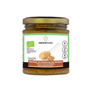 Manteiga de Caju Bio da Naturefoods em frasco de 170 gramas, manteiga 100% de cajus biológicos.