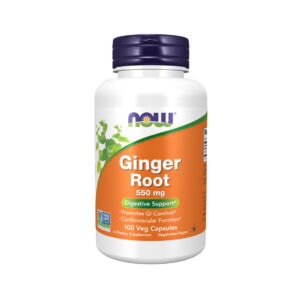 Ginger Root 550mg Now Foods cápsulas de raiz de gengibre para suporte digestivo