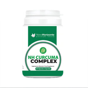 NH Curcuma Complex 60 cápsulas da Novo Horizonte em frasco branco com rótulo identificativo.