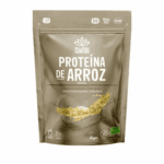 Proteína de arroz integral em pó Iswari 250g, fonte vegetal de proteína, ideal para batidos e receitas, hipoalergénica e de fácil digestão.