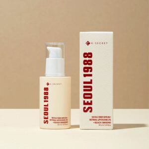 Creme Seoul 1988 Retinal Liposome 1% + Fermented Rice 50ml K-Secret com retinal encapsulado e arroz fermentado para firmeza e luminosidade da pele.