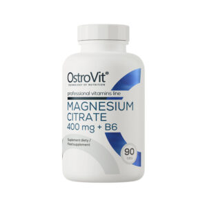 Citrato de Magnésio 400 mg + Vitamina B6 OstroVit com 90 comprimidos, suplemento alimentar para apoio muscular e energético.