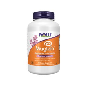 Magtein L-Treonato de Magnésio 180 cápsulas Now Foods suplemento para função cognitiva e memória