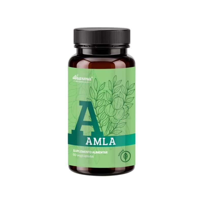 Amla 60 Cápsulas Dharma Botanicals, suplemento alimentar vegan com extrato seco de Emblica officinalis para apoio digestivo e bem-estar