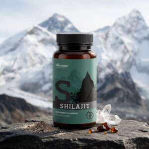 Shilajit 60 cápsulas Dharma Botanicals, suplemento alimentar em cápsulas para apoio à vitalidade e bem-estar geral.