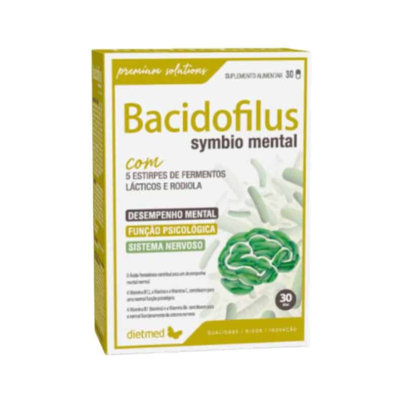 Bacidofilus Mental 30 Cápsulas Dietmed suplemento probiótico em cápsulas.