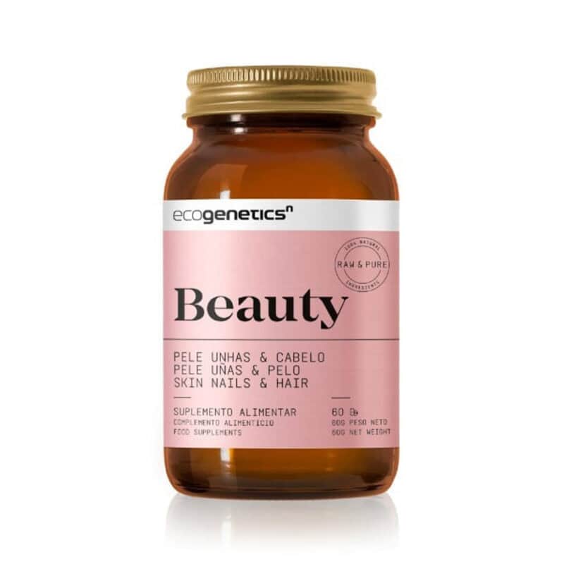 Beauty 60 Cápsulas Ecogenetics, suplemento nutrigenómico para pele, cabelo e unhas.