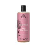Gel de Banho Rosa Selvagem 500ml da Urtekram em frasco verde.