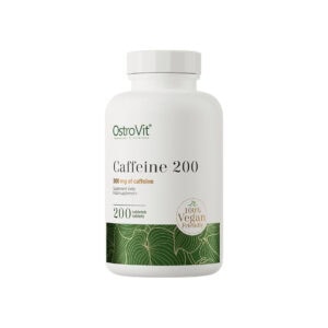 Cafeína 200 mg OstroVit com 200 comprimidos, suplemento alimentar em comprimidos para uma rotina ativa.