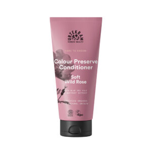 Condicionador de Rosa Selvagem para cabelo pintado 180ml da Urtekram em embalagem verde.