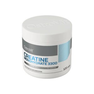 Creatine Monohydrate 3300mg 120 cápsulas OstroVit, suplemento de creatina em cápsulas para apoio ao desempenho físico.