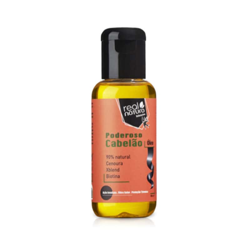 Óleo Capilar Poderoso Cabelão 100ml da Real Natura para brilho, suavidade e efeito anti-frizz