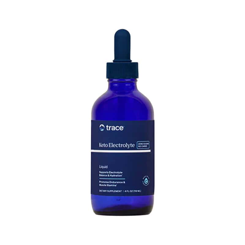 Keto Electrolyte Drops 118ml da Trace Minerals em frasco líquido com conta-gotas, suplemento concentrado de eletrólitos.