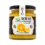Compota Extra de Laranja Bio 225g da Ecosana em frasco de vidro com laranja biológica.