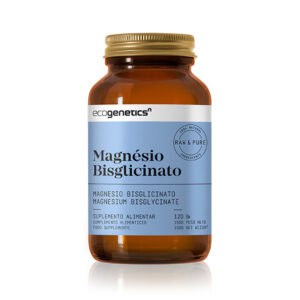 Magnésio Bisglicinato 120 Cápsulas Ecogenetics para apoio muscular, sistema nervoso e redução do cansaço e da fadiga.