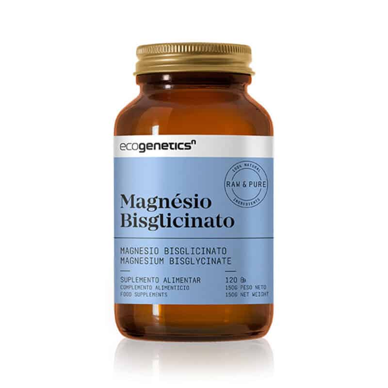 Magnésio Bisglicinato 120 Cápsulas Ecogenetics para apoio muscular, sistema nervoso e redução do cansaço e da fadiga.