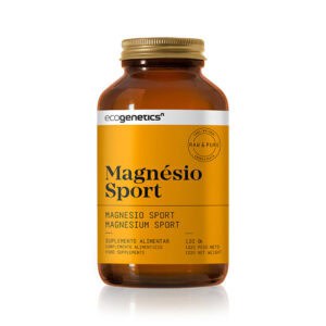 Magnésio Sport 120 Cápsulas Ecogenetics com magnésio para apoio muscular, recuperação física e ajuda na redução da fadiga.