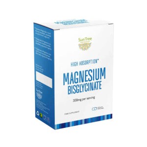 Bisglicinato de magnésio cápsulas Sun Tree suplemento alimentar para sistema nervoso e função muscular