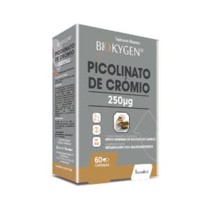 Picolinato de Crómio 250mcg em cápsulas Biokygen suplemento alimentar para metabolismo da glicose