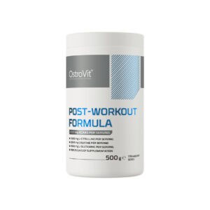 Post-Workout Formula 500 g sabor morango silvestre e mirtilo, suplemento pós-treino em pó.