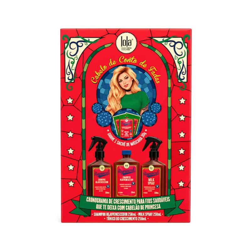 Kit Rapunzel Cabelo de Conto de Fadas Lola para cuidado capilar e fortalecimento do cabelo