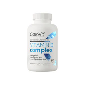 Vitaminas do Complexo B OstroVit com 90 comprimidos, suplemento alimentar para complementar a ingestão diária de vitaminas do grupo B.