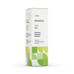 Óleo Essencial de Lima Bio 10ml Terpenic, óleo essencial biológico de Citrus x aurantifolia com aroma cítrico fresco e revitalizante.