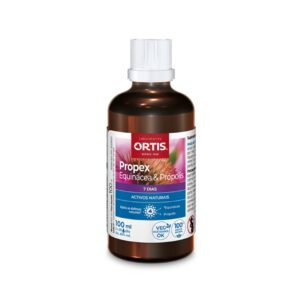 Propex Equinácea e Própolis Gotas 100ml Ortis, suplemento alimentar líquido com equinácea e própolis.