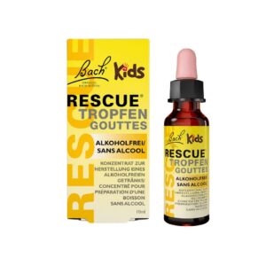 Rescue Remedy Kids 10ml Floral de Bach, gotas sem álcool para crianças, indicadas para uma rotina de bem-estar emocional.