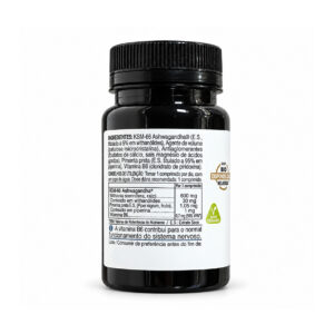 Ashwagandha KSM-66 + Pimenta Preta + B6 30 comprimidos da NovaDiet, suplemento alimentar com ashwagandha, pimenta preta e vitamina B6.