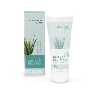 Bioecocrema Aloe Bema Bio, creme hidratante e calmante com aloé vera, em embalagem de 100 ml.
