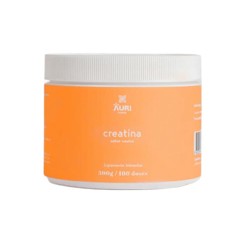 Creatina sabor neutro 300gr Auri Foods, suplemento de creatina monohidratada para força, desempenho físico e recuperação muscular.