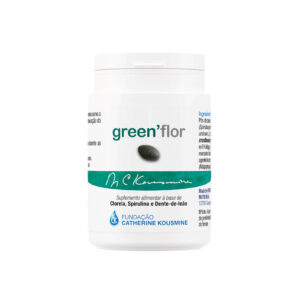 Green Flor 90 Comprimidos Nutergia, suplemento alimentar com clorela, spirulina, inulina, acerola e vitamina C.