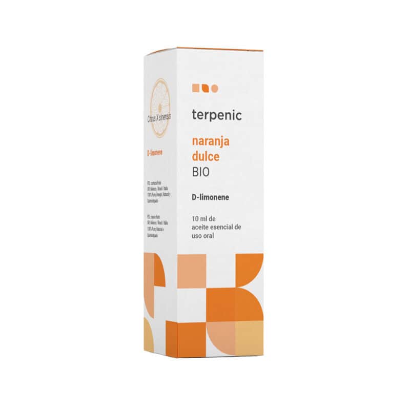 Óleo Essencial de Laranja Doce Bio 10ml Terpenic, óleo essencial biológico de Citrus sinensis com aroma cítrico doce, suave e reconfortante