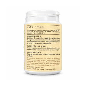 Mag3 Auri Foods, suplemento alimentar com citrato, bisglicinato e malato de magnésio, em embalagem de 90 cápsulas.