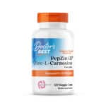 Doctor's Best Zinc-L-Carnosine Complex com 120 cápsulas vegetais, suplemento alimentar com zinco e L-carnosina para suporte gastrointestinal.